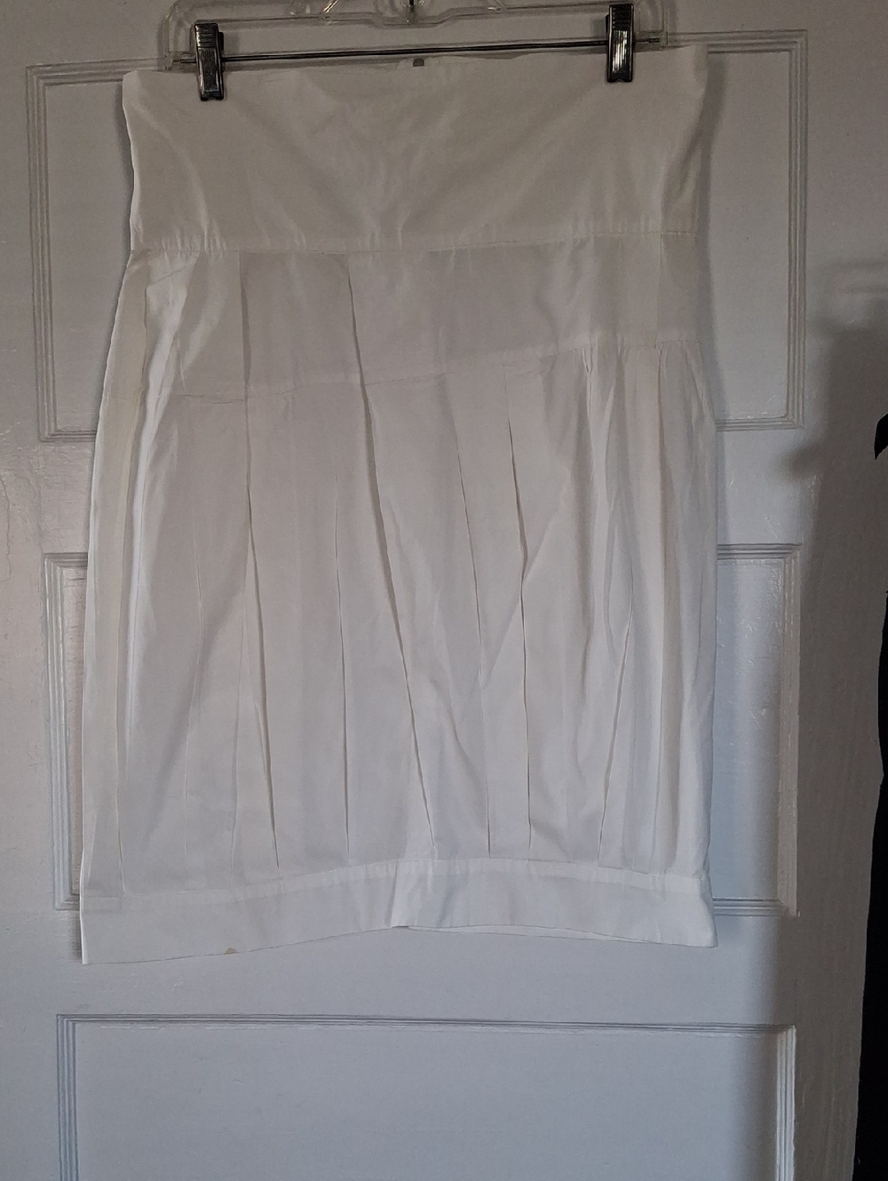 Dries Van Noten White Pleated Pencil Skirt